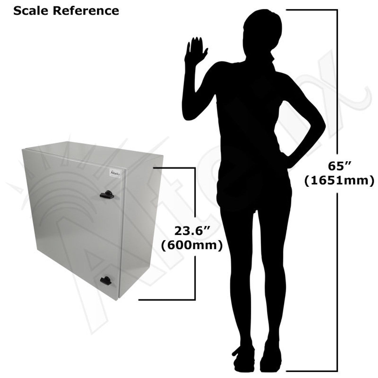 Altelix 24x24x12 19" Wide 4U Vertical Rack Steel Weatherproof NEMA Enclosure with Dual Door Mounted Cooling Fans, Dual 120 VAC Duplex Outlets and Power Cord