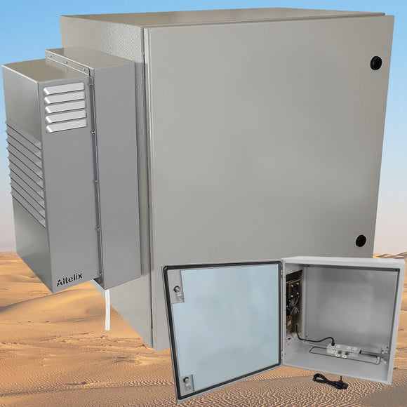 Altelix Air Conditioned Enclosure with Heat - Steel Weatherproof NEMA 4X Rated with 120VAC Power Outlets