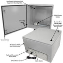 Altelix NEMA 4X Steel Weatherproof Enclosure with Single 120 VAC Duplex Outlet and Power Cord-2