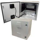Altelix Steel Weatherproof NEMA Enclosure with 19" Wide 6U Rack Frame, Dual Door Mounted Cooling Fans + Optional Bottom Fans, Dual 120 VAC Duplex Outlets and Power Cord-1