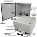 Altelix Steel Weatherproof NEMA Enclosure with Single 120 VAC Duplex Outlet, Power Cord & 85°F Turn-On Cooling Fans-2