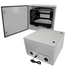 Altelix Weatherproof NEMA Enclosure with Heavy Duty 19" Adjustable 8U Rack Frame, Dual Cooling Fans, Single 120 VAC Duplex Outlet and Power Cord-1