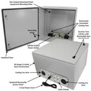 Altelix Steel Weatherproof NEMA Enclosure with Dual Cooling Fans, Single 120 VAC Duplex Outlet and Power Cord-2