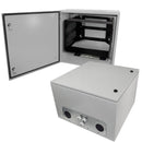 Altelix 24x24x16 Vented Steel Weatherproof NEMA Enclosure with Heavy Duty 19" Wide Adjustable 8U Rack Frame-1