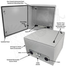Altelix 24x24x16 Vented Steel Weatherproof NEMA Enclosure with Steel Equipment Mounting Plate and 2U Equipment Rack-1