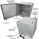 Altelix 24x24x24 NEMA 4X Steel Weatherproof Enclosure with Single 120 VAC Duplex Outlet and Power Cord-2