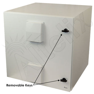 Altelix 24x24x24  19" Wide 6U Rack Steel Weatherproof NEMA Enclosure with Door Mounted Dual Vents, Steel Equipment Mounting Plate