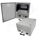 Altelix 28x24x16 Steel Weatherproof NEMA Enclosure with Heavy Duty 19" Adjustable 6U Rack Frame, Single 120 VAC Duplex Outlet, Power Cord & 85°F Turn-On Cooling Fans-1
