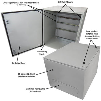 Altelix Industrial DIN Rail NEMA 4X Steel Weatherproof Enclosure