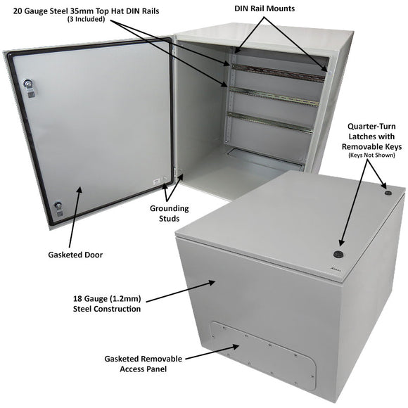 Altelix Industrial DIN Rail NEMA 4X Steel Weatherproof Enclosure