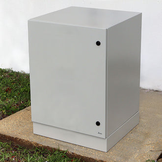 Altelix NEMA 4X Steel Pad Mount Cabinet Enclosure with Plinth and Dual 120 VAC Duplex Outlets - 0