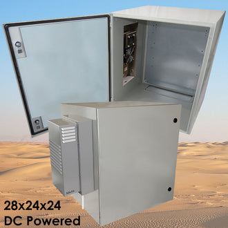 Altelix DC Powered Air Conditioned Enclosure with Heat - 28x24x24 Steel Weatherproof NEMA 4X Rated, 12VDC, 24VDC, 48VDC - 0