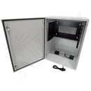 Altelix 32x24x16 19" Wide 6U Rack Steel Weatherproof NEMA Enclosure with Dual Cooling Fans, Single 120 VAC Duplex Outlet and Power Cord-5