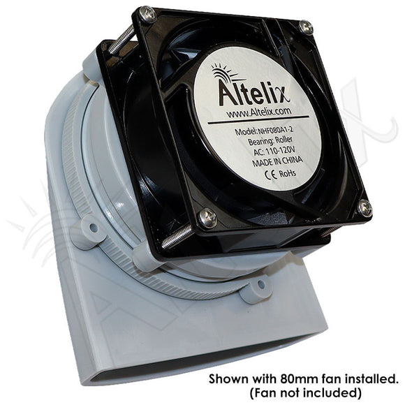 Polycarbonate Enclosure Vent/Fan Shroud with 80mm Fan Mount