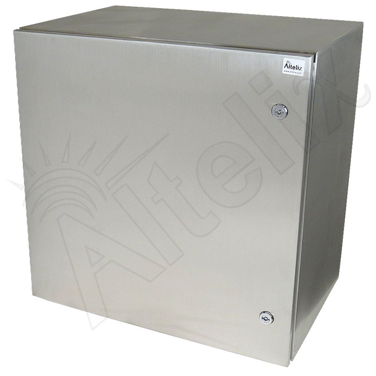 Altelix 24x24x16 120VAC 20A Stainless Steel NEMA 4X Enclosure for UPS Power Systems with 19" Wide 6U Rack, 20A Power Outlets and Power Cord