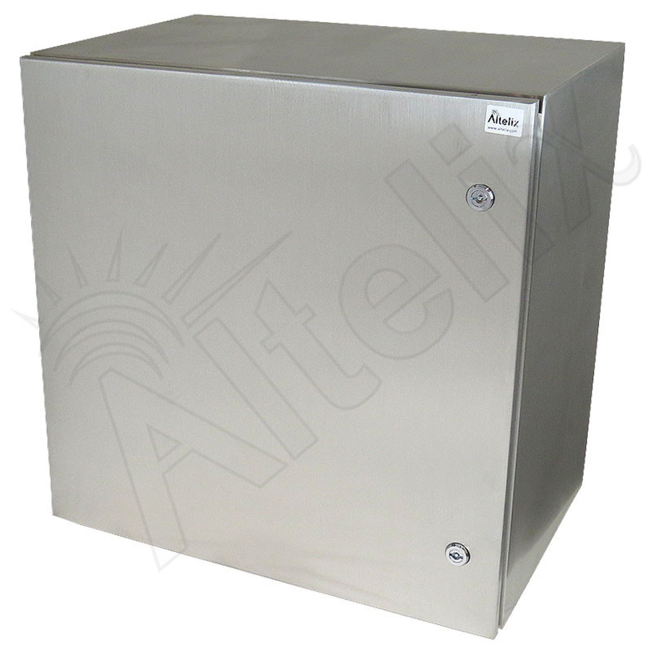 Altelix 24x24x16 19" Wide 6U Rack Stainless Steel Weatherproof NEMA Enclosure with Dual Cooling Fans, Single 120 VAC Duplex Outlet and Power Cord