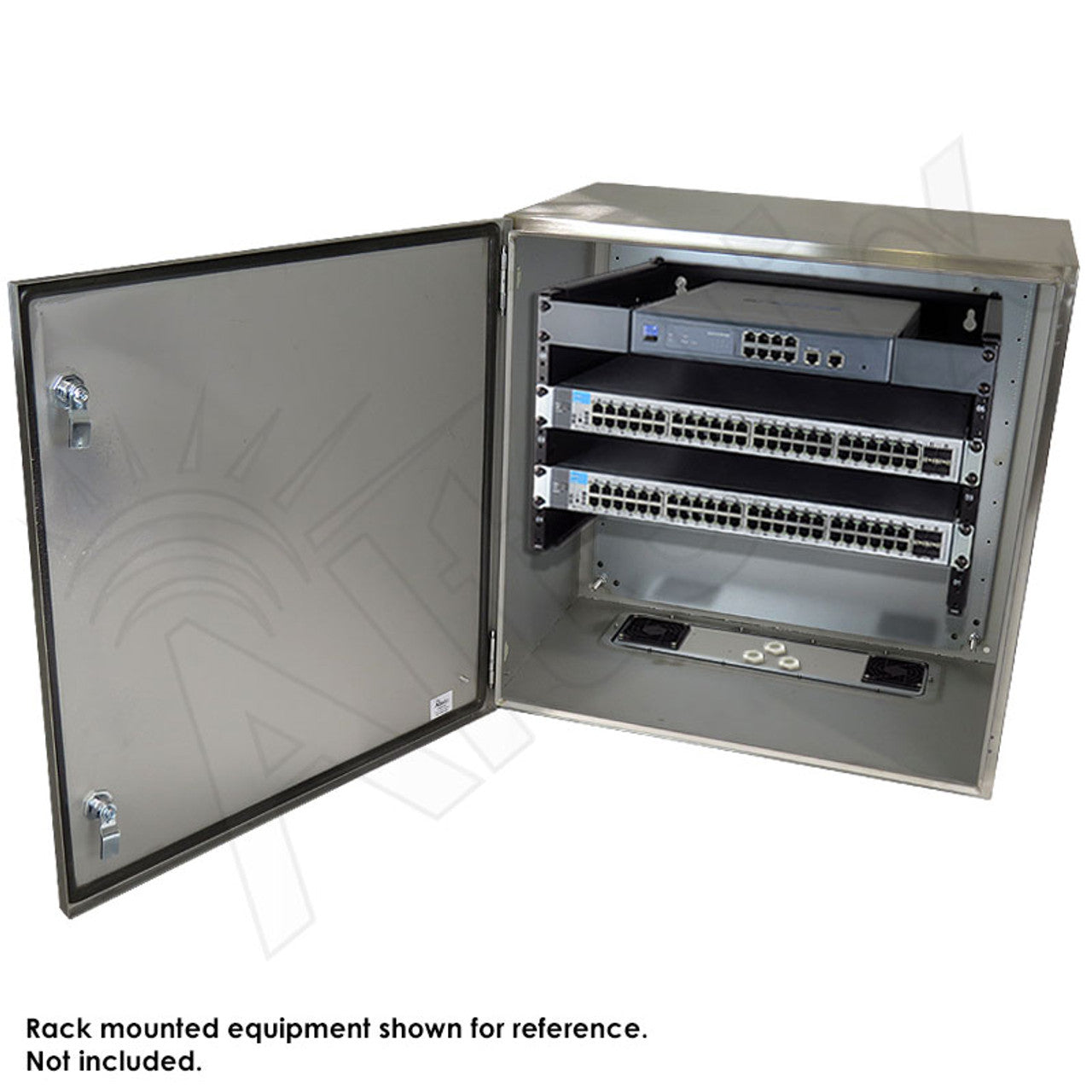 Altelix 24x24x16 Vented 19" Wide 6U Rack Stainless Steel Weatherproof NEMA Enclosure