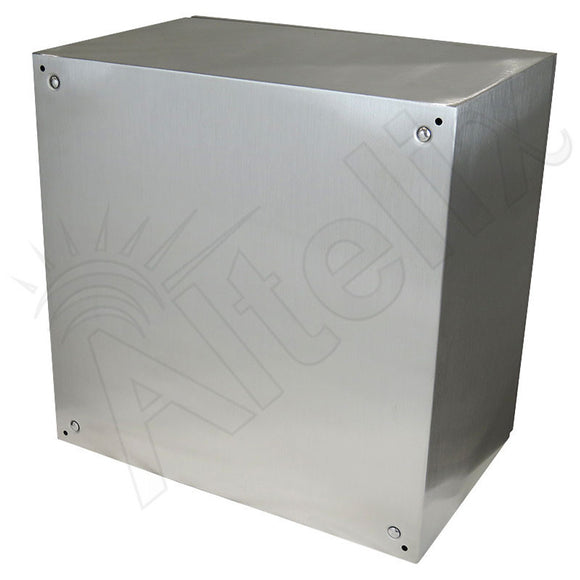 Altelix 24x24x16 Vented Stainless Steel Weatherproof NEMA Enclosure with Heavy Duty 19" Wide Adjustable 8U Rack Frame