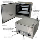 Altelix 24x24x16 Vented Stainless Steel Weatherproof NEMA Enclosure with Heavy Duty 19" Wide Adjustable 8U Rack Frame-2