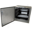 Altelix 24x24x16 Vented Stainless Steel Weatherproof NEMA Enclosure with Heavy Duty 19" Wide Adjustable 8U Rack Frame-6
