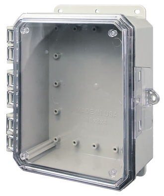 Buy 10x8x4 Integra - Impact Line | Polycarbonate | Clear Cover | Standard Hinge, Integrated Locking Latch, Integrated Mounting Flange | NEMA 6P