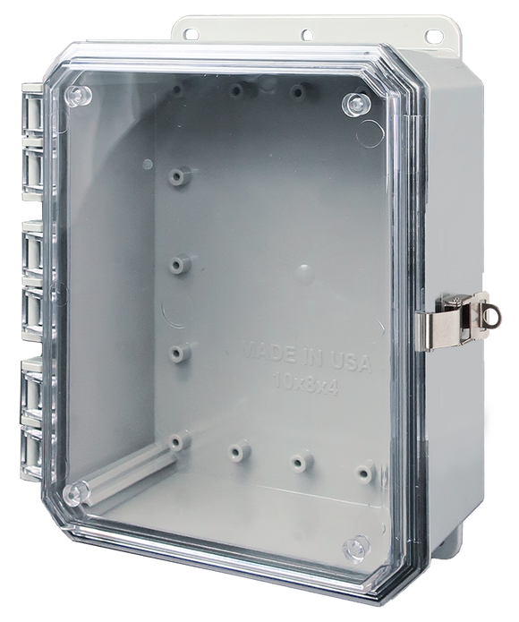 Integra - Impact Line | Polycarbonate | Clear Cover | Standard Hinge, Stainless Steel Locking Latch, Integrated Mounting Flange | NEMA 4X