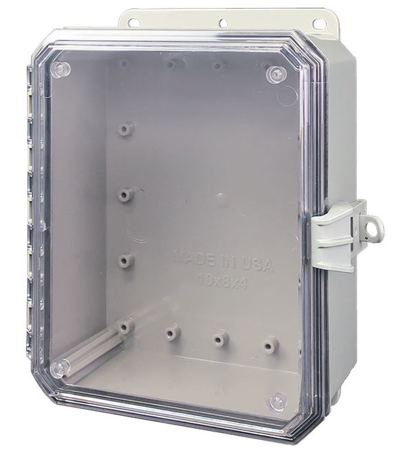 Integra - Impact Series | Low Profile Hinge | Clear | Non-Metallic Locking Latch | Integrated Mounting Flange