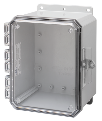 Buy 10x8x6 Integra - Impact Line | Polycarbonate | Clear Cover | Standard Hinge, Integrated Locking Latch, Integrated Mounting Flange | NEMA 6P