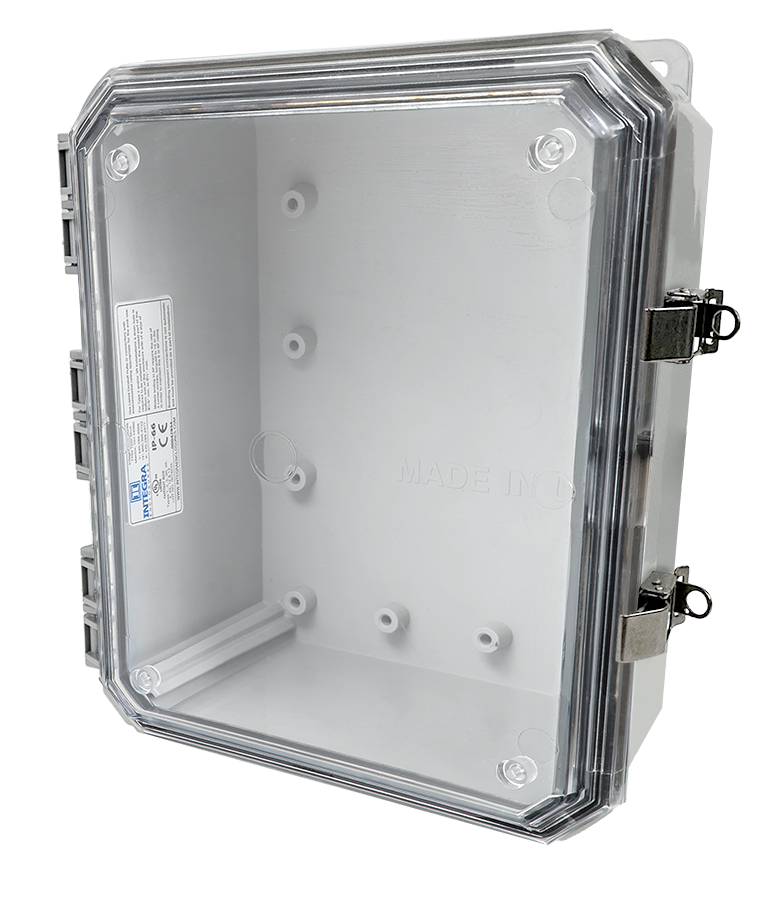 Integra - Impact Line | Polycarbonate | Clear Cover | Standard Hinge, Stainless Steel Locking Latch, Integrated Mounting Flange | NEMA 4X