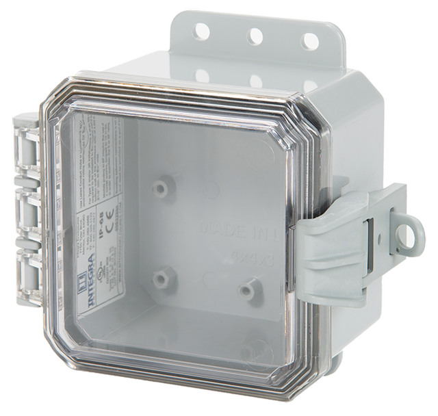 Integra - Impact Line | Standard Hinge | Clear | Non-Metallic Locking Latch | Integrated Mounting Flange