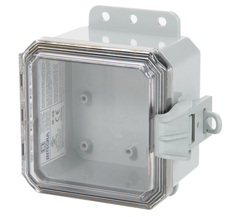 Integra - Impact Series | Low Profile Hinge | Clear | Non-Metallic Locking Latch | Integrated Mounting Flange