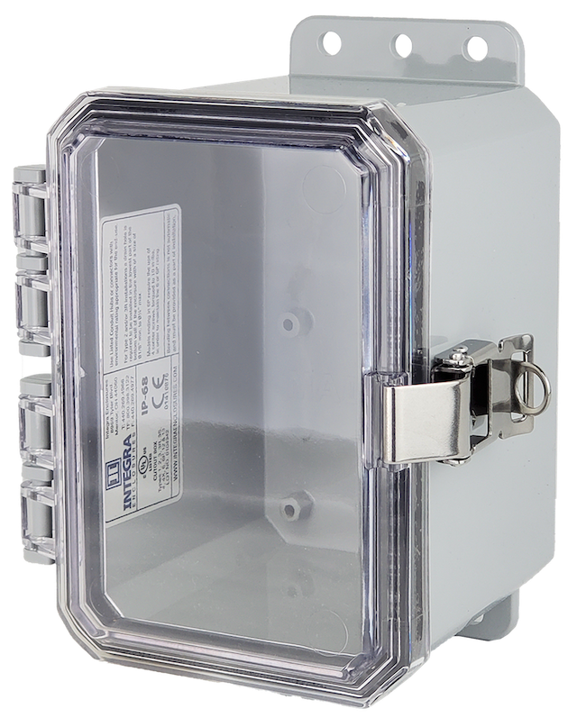 Integra - Impact Line | Polycarbonate | Clear Cover | Standard Hinge, Stainless Steel Locking Latch, Integrated Mounting Flange | NEMA 4X