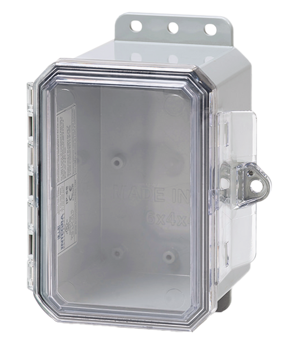 Integra - Impact Line | Polycarbonate | Clear | Low Profile Hinge, Integrated Locking Latch, Integrated Mounting Flange| NEMA 4X, NEMA 6P