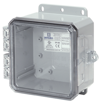 Integra - Impact Line | Polycarbonate | Clear Cover | Standard Hinge, Integrated Locking Latch, Integrated Mounting Flange | NEMA 6P