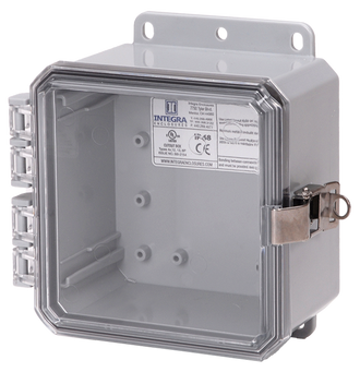 Integra - Impact Line | Polycarbonate | Clear Cover | Standard Hinge, Stainless Steel Locking Latch, Integrated Mounting Flange | NEMA 4X