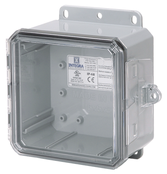 Integra - Impact Line | Polycarbonate | Clear | Low Profile Hinge, Integrated Locking Latch, Integrated Mounting Flange| NEMA 4X, NEMA 6P - 0