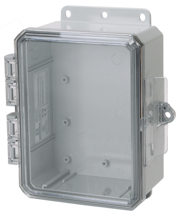 Integra - Impact Line | Polycarbonate | Clear Cover | Standard Hinge, Integrated Locking Latch, Integrated Mounting Flange | NEMA 6P