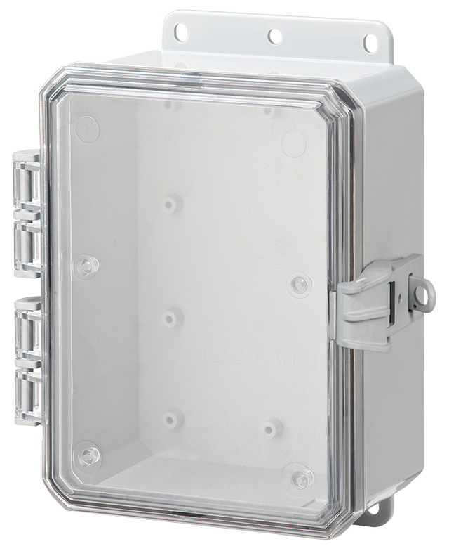 Integra - Impact Line | Standard Hinge | Clear | Non-Metallic Locking Latch | Integrated Mounting Flange