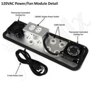 Altelix 32x24x16 19" Wide 6U Rack Steel Weatherproof NEMA Enclosure with Dual Cooling Fans, Single 120 VAC Duplex Outlet and Power Cord-4