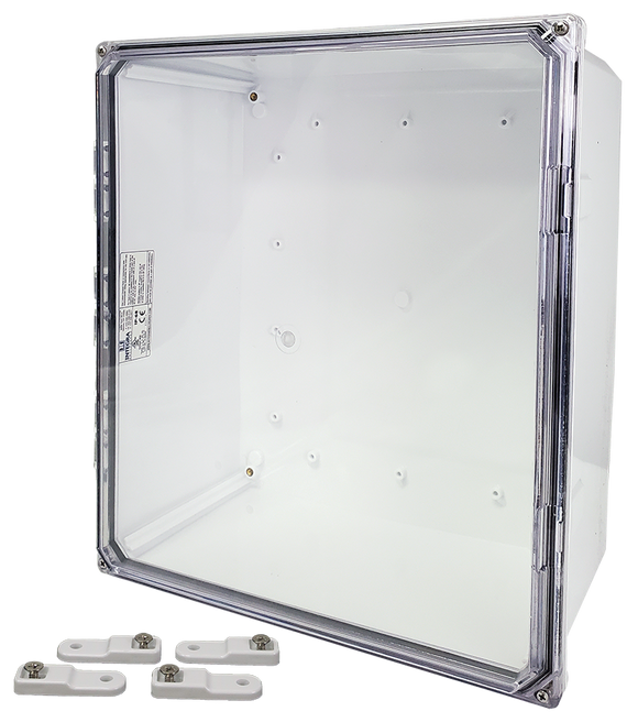 Integra - Premium Line | Polycarbonate | Hinged Cover | Clear | Mounting Feet | 6P | White