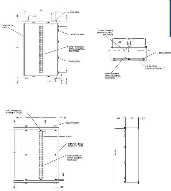 N4X6 Series     316L Stainless Steel Enclosures with Continuous Hinge and Clamped   Cover