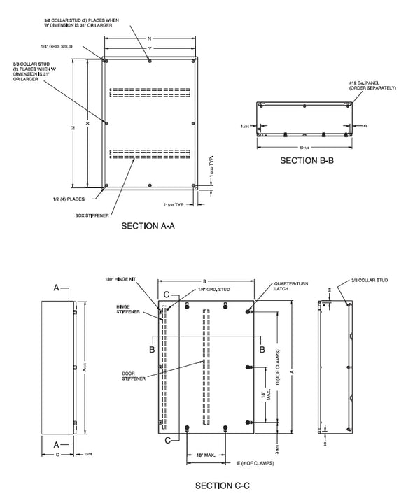 Victory Series (AVSS6)     316L Stainless Steel Enclosures with Hinged and Quarter   Turn Latches