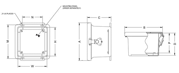 N4X   FG   CHTL Series     Fiberglass Enclosures with Hinged Cover and Twist Latch