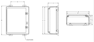 N4X   FG   Large Series     Fiberglass Enclosures with Twist Latch and Padlock Provision - 0