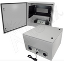 Altelix 6U Rack Steel Weatherproof NEMA Enclosure with Dual 120 VAC Duplex Outlets, Power Cord & 85°F Turn-On Cooling Fans-1