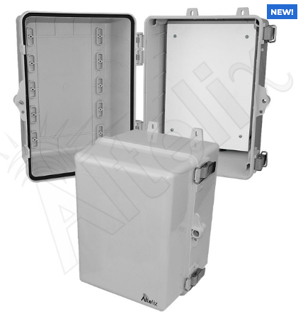 Altelix 12x9x9 Polycarbonate + ABS NEMA 4X RF Transparent Outdoor WiFi Enclosure with No-Drill PVC Equipment Mounting Plate