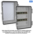 Altelix 12x9x9 Polycarbonate + ABS NEMA 4X RF Transparent Outdoor WiFi Enclosure with No-Drill PVC Equipment Mounting Plate-3