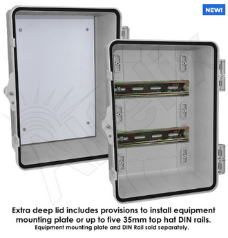 Altelix 12x9x9 Polycarbonate + ABS NEMA 4X Enclosure with Aluminum Equipment Mounting Plate - 0