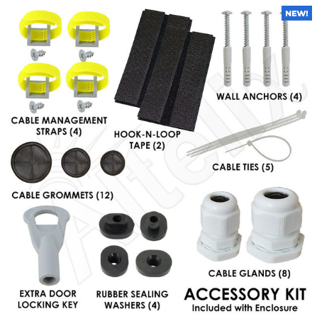 Altelix 12x9x9 Polycarbonate + ABS Vented RF Transparent Outdoor WiFi Enclosure with 120 VAC Outlets & Power Cord