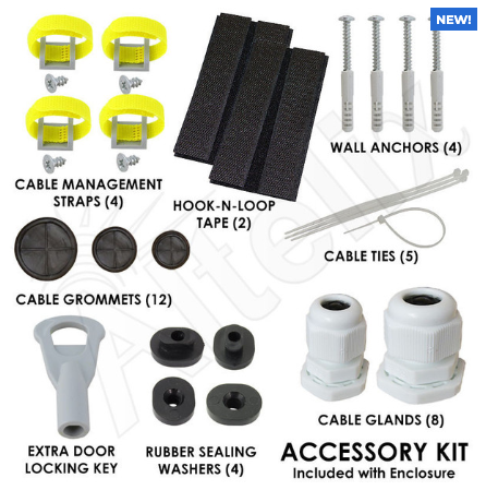 Altelix 12x9x9 Polycarbonate + ABS Vented RF Transparent Outdoor WiFi Enclosure with Cooling Fan, 120 VAC Outlets & Power Cord